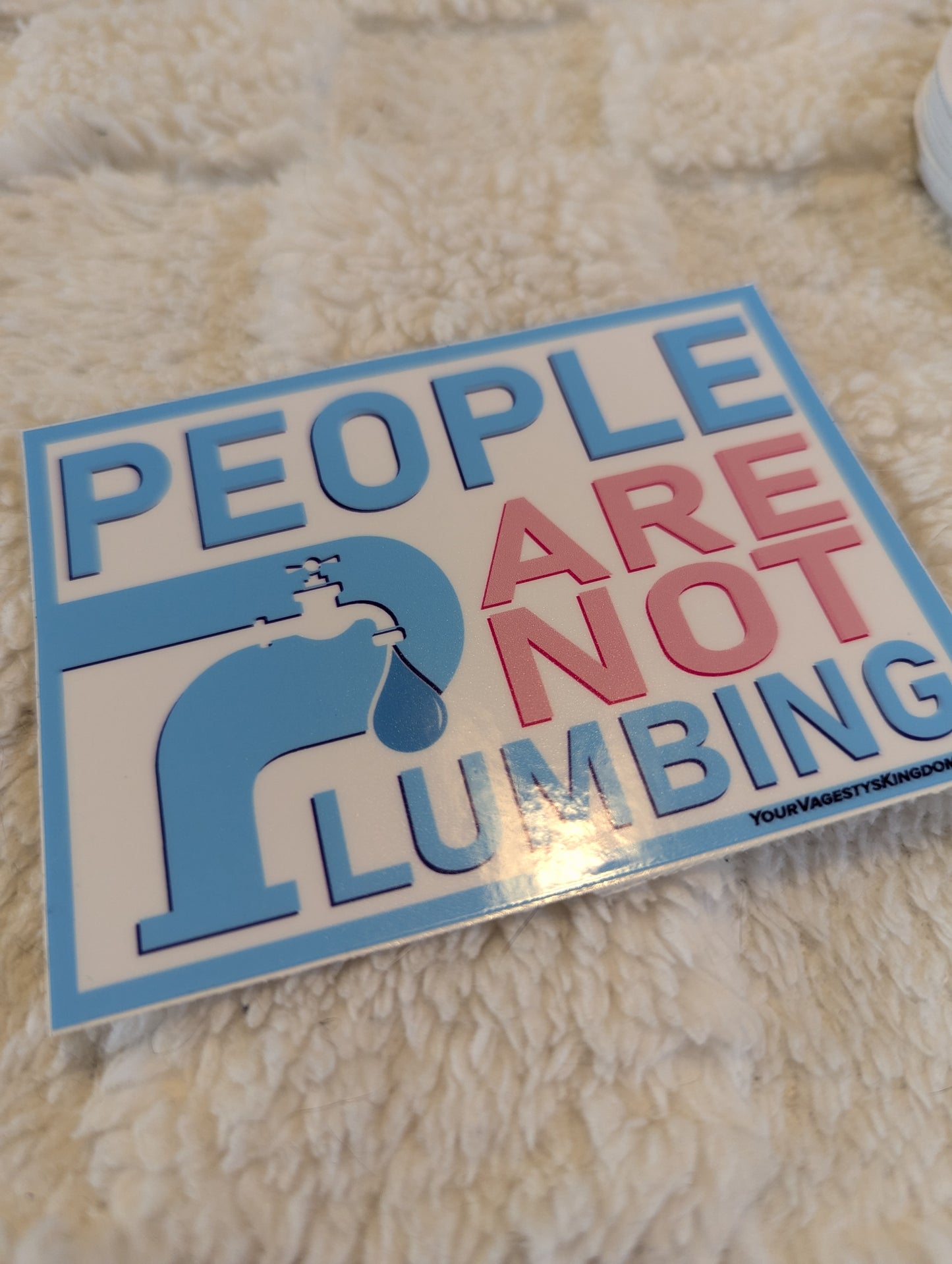 People Are Not Plumbing Trans Rights Sticker 4"