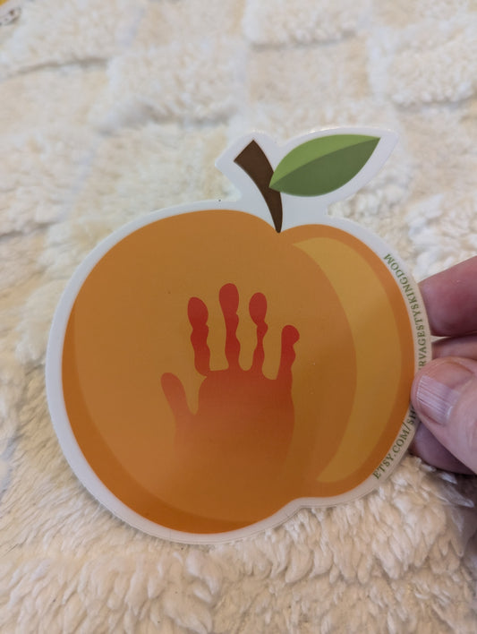 Spank! Peach Booty Decal Sticker 4"