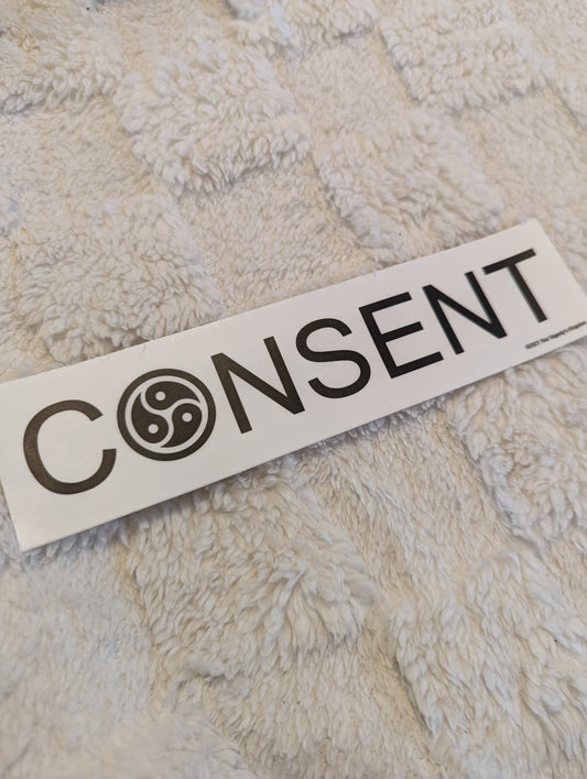 Consent BDSM Sticker Bumper Sticker 7.5"